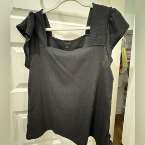 Ann Taylor Large Textured Blouse with Cap Sleeves